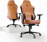 Cybeart NEO Series Vintage Edition Gaming Chair, Supreme PU Leather, Memory Foam Lumbar Pillow, 60mm Caster Wheels, 4D Armrest, Inbuilt Lumbar Arch, 150Kg Max Weight, Vintage | VNTGED