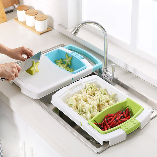 Kitchen drain & multi-function cutting board