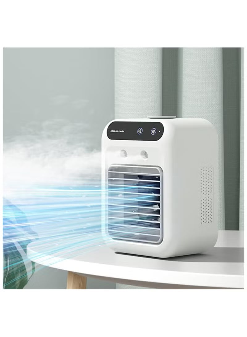 Portable Air Conditioners,1800mAh Rechargeable Mini Air Conditioner With 2 Cool 500ML Water Tank For Room, Travel, Office