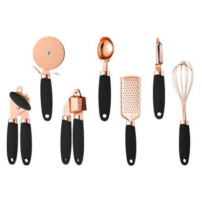 Kitchen Household Peeler Gadget  7-Piece Stainless Steel Kitchen Tool Set Copper Plating Set