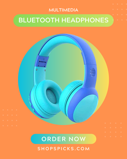 Multimedia Bluetooth Headphones with Voice Cancellation – 360° Twistable Durable Headset