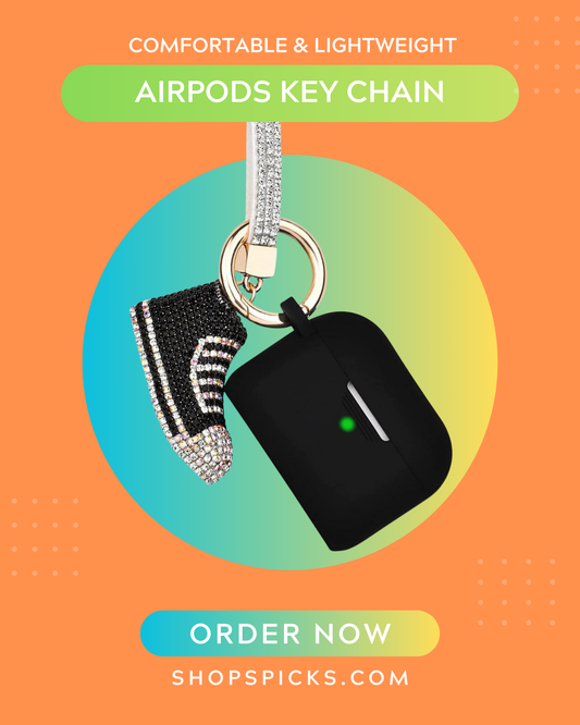 AirPods Case Cover with Keychain & Mini Sneaker Charm – Stylish Protective AirPods Holder for AirPods 1/2/Pro