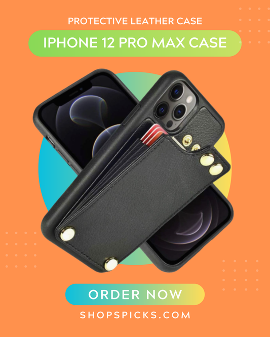 Premium Leather Case for iPhone 12 Pro Max – Protective Magnetic Cover with Soft Lining