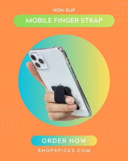 Improve your phone grip with the Non-Slip Mobile Finger Strap. Universal fit, adjustable design, and secure hold
