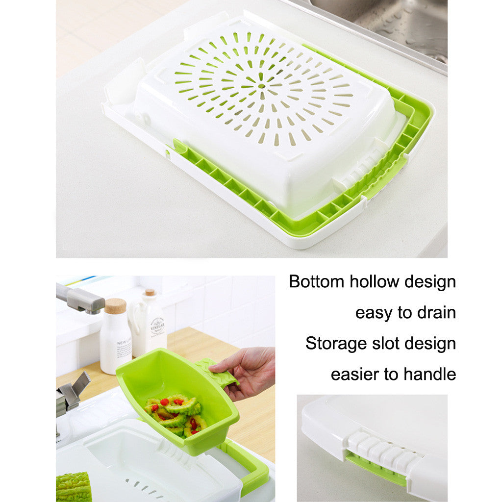 Kitchen drain & multi-function cutting board