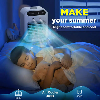 Portable Air Conditioners,1800mAh Rechargeable Mini Air Conditioner With 2 Cool 500ML Water Tank For Room, Travel, Office