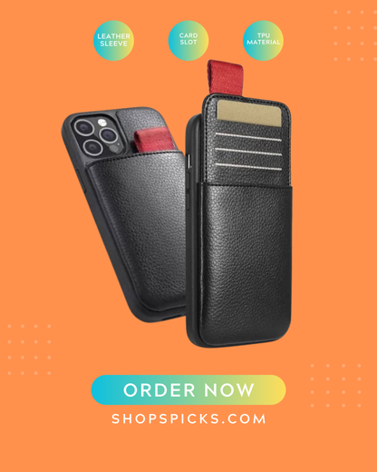 Premium Leather Card Holder Case for iPhone 12 Pro Max – 2-in-1 Protective Wallet Cover
