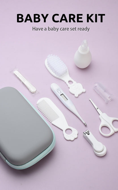Baby Care Kit Baby Comb Nasal Aspirator Set Thermometer Care Package 8-piece Gift