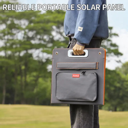 Portable Solar Panel  Flashfish Foldable Solar Charger 60W 18V With 5V USB 18V DC Output Compatible With Portable Generator;  Smartphones;  Tablets And More
