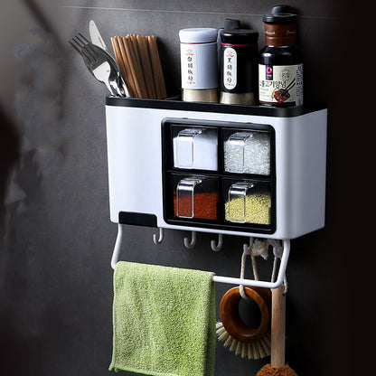 Punch-free kitchen shelf Multi-function seasoning box crafted material for kitchen