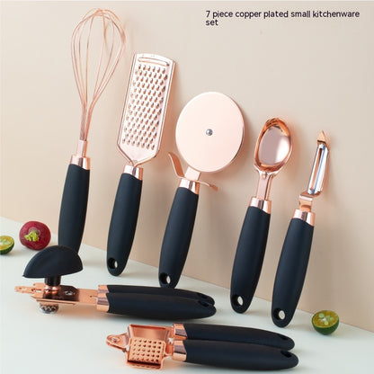 Kitchen Household Peeler Gadget  7-Piece Stainless Steel Kitchen Tool Set Copper Plating Set