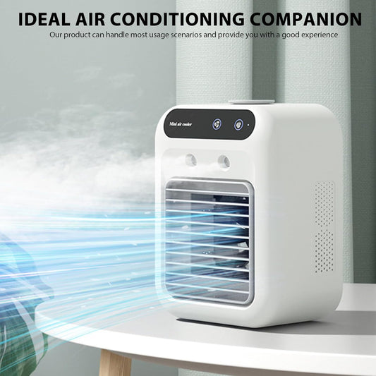 Portable Air Conditioners,1800mAh Rechargeable Mini Air Conditioner With 2 Cool 500ML Water Tank For Room, Travel, Office