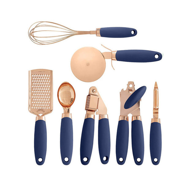 Kitchen Household Peeler Gadget  7-Piece Stainless Steel Kitchen Tool Set Copper Plating Set