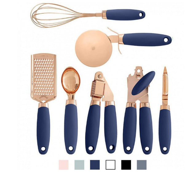 Kitchen Household Peeler Gadget  7-Piece Stainless Steel Kitchen Tool Set Copper Plating Set