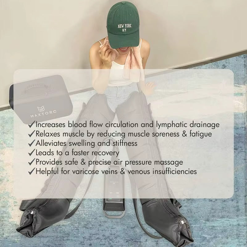 Wireless Leg Compression Massager Boots with Heat, Portable Muscle Recovery & Circulation Therapy Device
