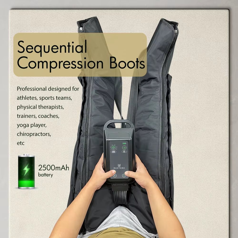 Wireless Leg Compression Massager Boots with Heat, Portable Muscle Recovery & Circulation Therapy Device