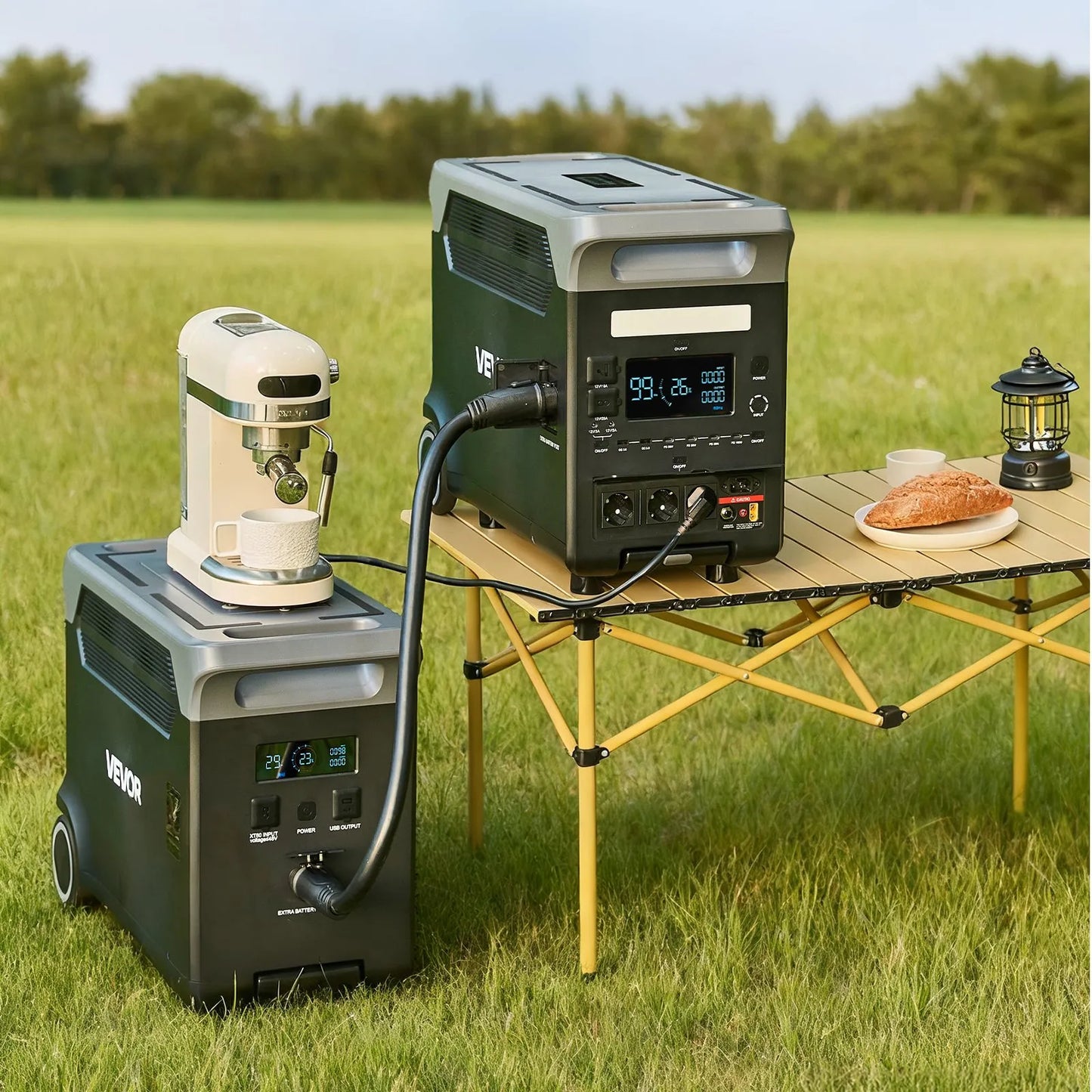 Portable Power Station, 3600W 3840Wh Power Station Solar Generator With 10 Output Ports & Adjustable Input Power, Expandable LiFePO4 Battery Backup For Home Camping RV